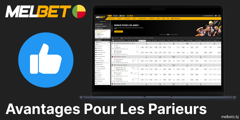 Avantages des paris sportifs Melbet au Bénin
