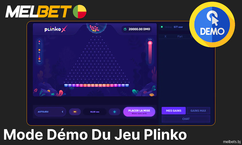 Jouer gratuitement au jeu Plinko en mode démo sur Melbet au Bénin