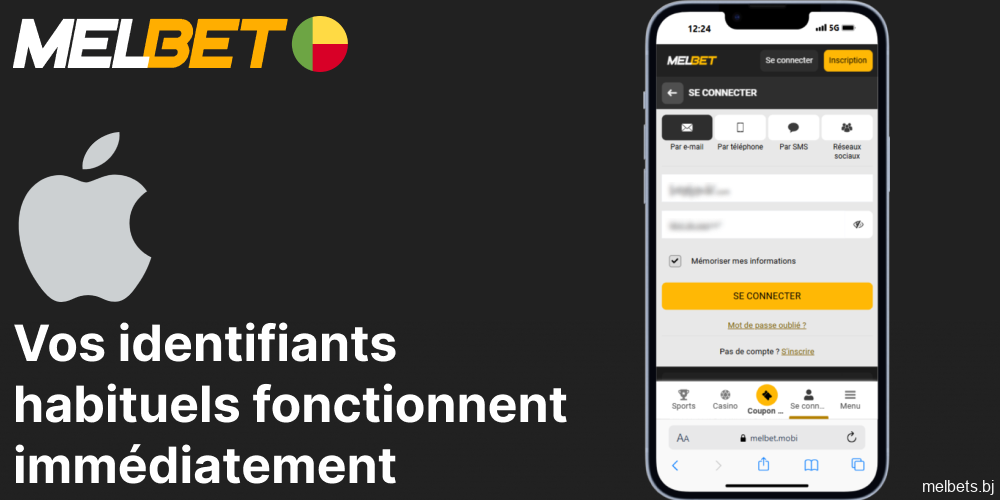 Les détails de connexion habituels de Melbet fonctionnent immédiatement