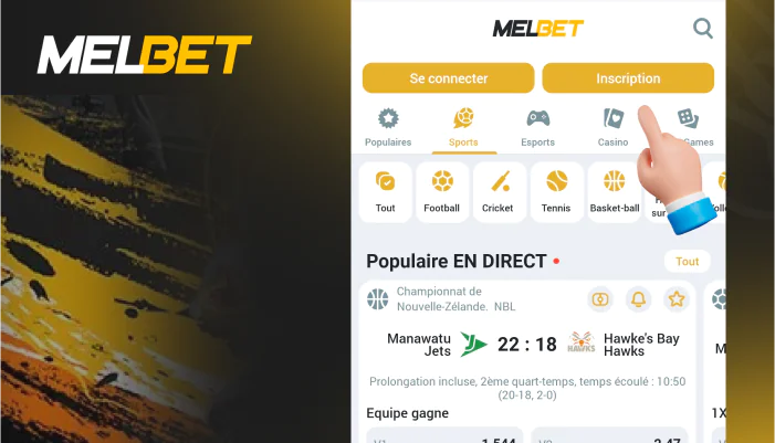 S'inscrire dans l'application, étape 2