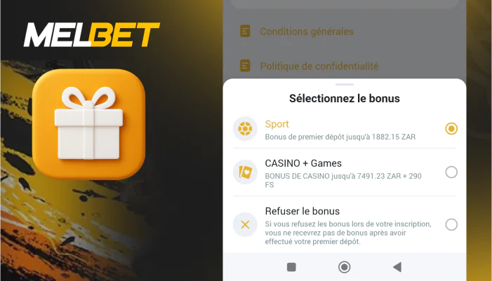 Choisissez un bonus, étape 4